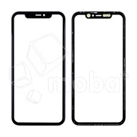 Стекло для переклейки iPhone 11 (A2221) с OCA пленкой + рамка Черный - OR (Mitsubishi)