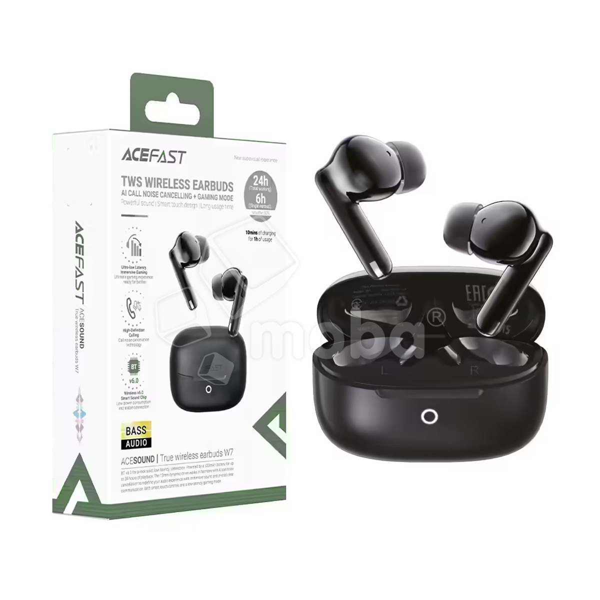 Беспроводные наушники Bluetooth Acefast W7 (TWS, вакуумные, ANC) Черный