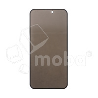 Защитное стекло "Антишпион" для iPhone 15 Черный (Закалённое, полное покрытие)