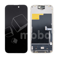 Дисплей для iPhone 15 Pro (A3102) в сборе с тачскрином Черный - (Soft OLED, Full HD, 120 Гц) (с верификацией = с привязкой без ошибки)