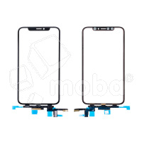 Стекло для переклейки iPhone X в сборе с тачскрином и OCA пленкой Черный - OR (Mitsubishi)