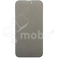 Защитное стекло "Антишпион" для iPhone 14 Pro Max Черный (Закалённое, полное покрытие)