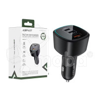 Автомобильное зарядное устройство USB/Type-C Acefast B18 (200W, QC3.0, PD, 2Type-C, 1USB) Черный