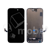 Дисплей для iPhone 15 (A3090) в сборе с тачскрином Черный - (Hard OLED) Стандарт (площадка под IC)