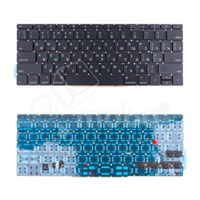 Клавиатура для ноутбука MacBook Pro 13" A1708 (2017, прямой Enter RU) Черный