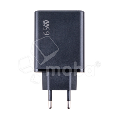 Сетевое зарядное устройство USB/Type-C GaN (65W, QC3.0, PD, 2 порта) Черный
