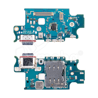 Шлейф для Samsung Galaxy S23+ (S916E/Asia/America version) плата системный разъем/разъем SIM/микрофон - Премиум