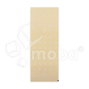 Наклейка на клавиатуру (Русские буквы, прозрачное основание, белые символы)