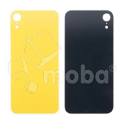 Задняя крышка для iPhone Xr (A2105) Желтый (стекло, монолит, широкий вырез под камеру, логотип) - Премиум