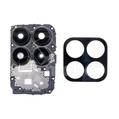 Стекло камеры для Huawei Honor X8a 4G (CRT-LX1) в сборе с рамкой Черный