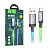 Кабель USB - Type-C Hoco U112 (3A, прозрачный светящийся) Серый