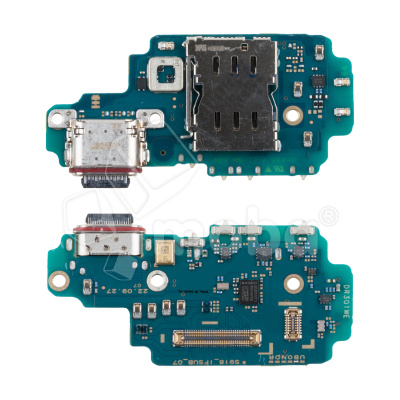 Шлейф для Samsung Galaxy S23 Ultra (S918B/EU version) плата системный разъем/разъем SIM/микрофон - Премиум