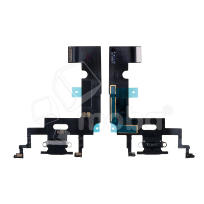 Шлейф для iPhone Xr (A2105) на системный разъем/микрофон Черный - Премиум