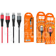 Кабель USB - Type-C Hoco X38 (3А, оплетка нейлон) Черный