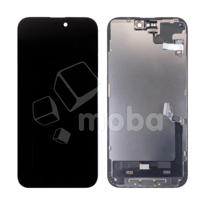 Дисплей для iPhone 15 Plus (A3094) в сборе с тачскрином Черный - (Soft OLED, Full HD) (с верификацией = с привязкой без ошибки)